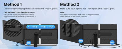 14" Ultra-thin SingleMonitor Portable FHD Laptop Screen Extender, Dual Display for Windows & Mac