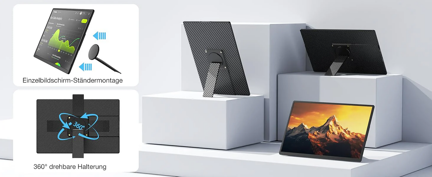 16" FHD SingleMonitor 1200P Plug & Play Enhanced Productivity Dual Screen Portable Monitor for Windows/Mac/Android