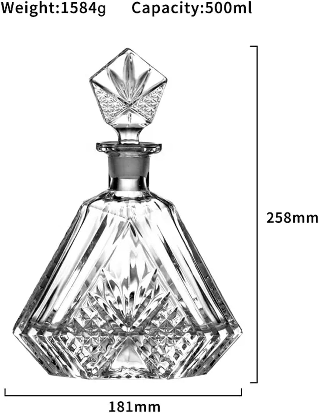 Premium Crystal Whiskey Decanter Set