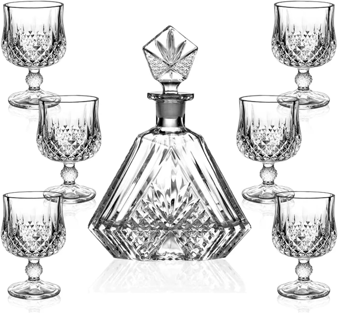 Premium Crystal Whiskey Decanter Set